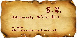 Bobrovszky Ménrót névjegykártya
